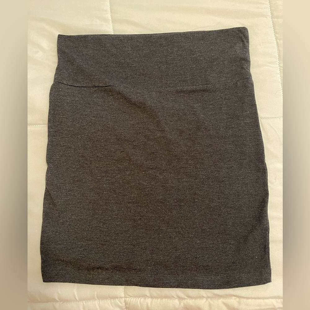 Grey Charlotte Russe Cotton Mini Skirt